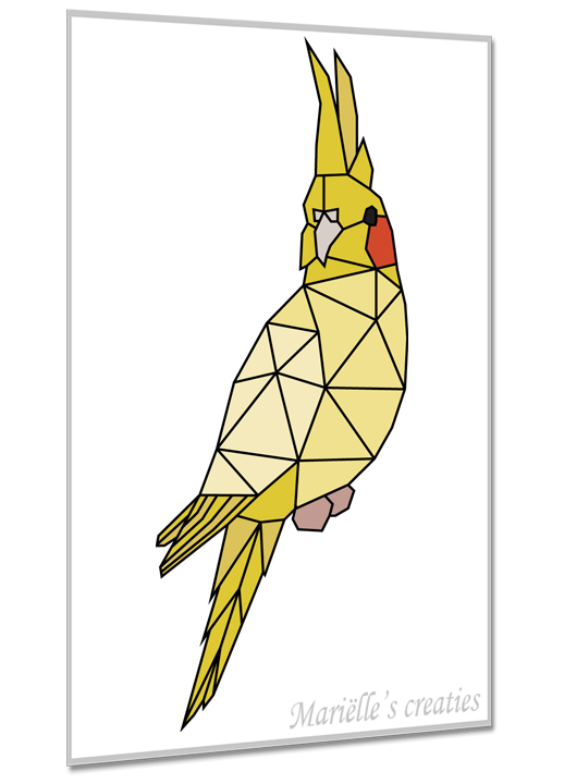 Geometric design - Marielles creaties: Animals/Cockatiel
