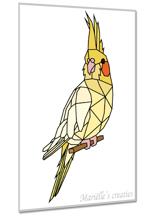 Geometric design - Marielles creaties: Animals/Cockatiel