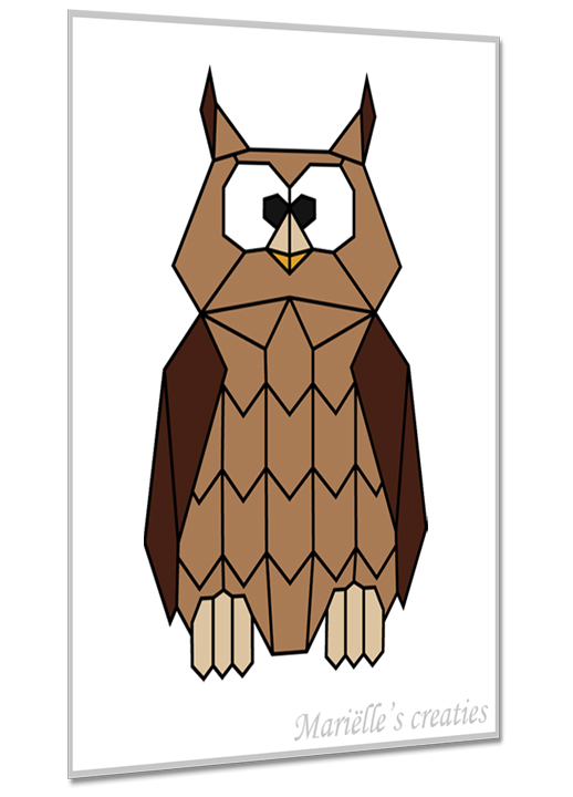 Geometric design - Marielles creaties: Animals/Owl