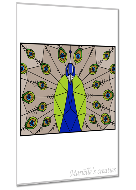 Geometric design - Marielles creaties: Peacock