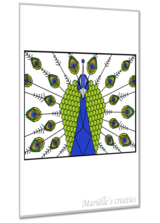Geometric design - Marielles creaties: Peacock