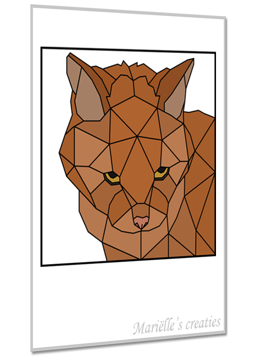 Geometric design - Marielles creaties: Animals/Domestic cat/European shorthair portrait