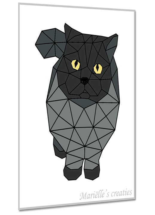 Geometric design/image Marielles creaties: animals/ cats/ long haired cats, persian cat