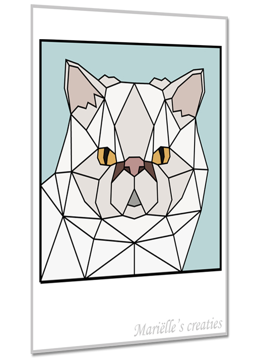 Geometric design - Marielles creaties: Animals/Cats/Persian cat