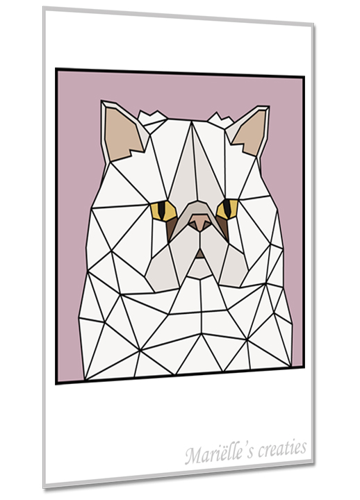 Geometric design - Marielles creaties: Animals/Cats/Persian cat
