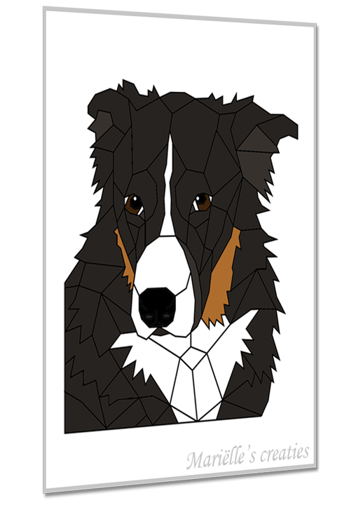 Geometric design - Marielles creaties: Animals/Dogs/Australian shepherd/Aussie 