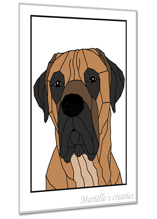 Geometric design - Marielles creaties: animals/dogs/large dog breed/boerboel