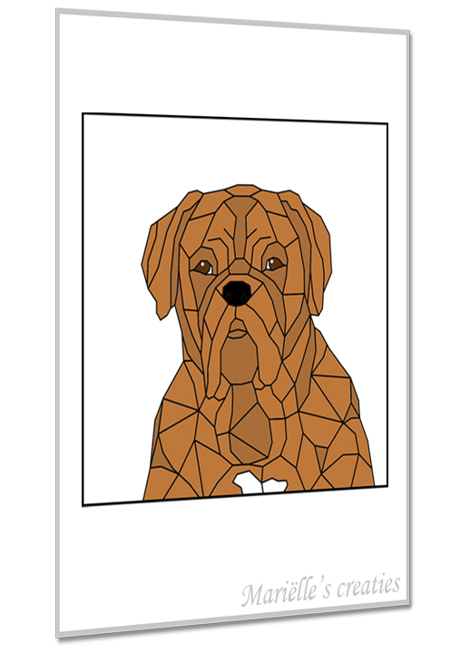 Geometric design - Marielles creaties: animals/dogs/large dog breed/Bordeaux Dog