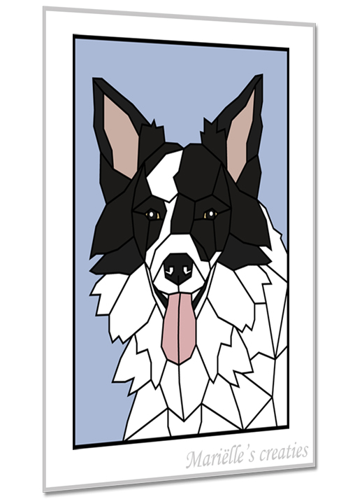 Geometric design - Marielles creaties: Animals/Dogs/Bordercollie