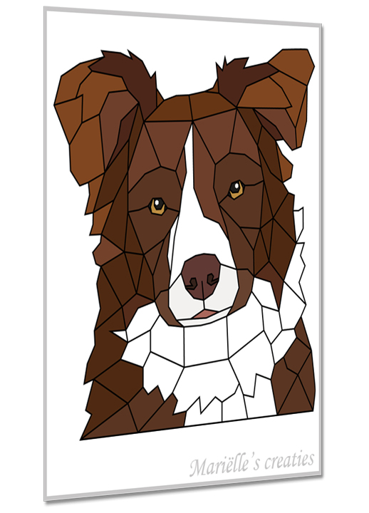 Geometric design - Marielles creaties: Animals/Dogs/Bordercollie