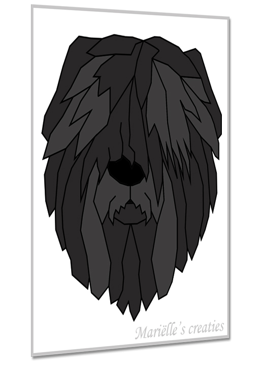 Geometric design - Marielles creaties: animals/dog/Long-haired dogs/bouvier