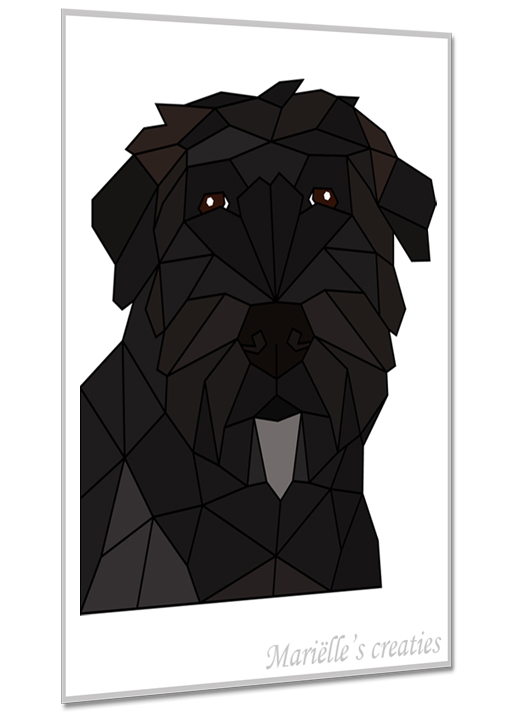 Geometric design - Marielles creaties: animals/dog/Long-haired dogs/bouvier