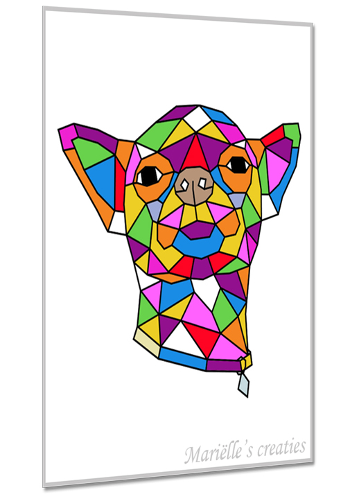 Geometric design/image Marielles creaties: Animals/Dogs/Chihuahua/Small dogs