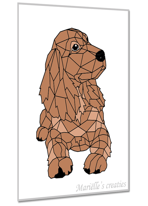 Geometric design - Marielles creaties: animals/dogs/Cocker spaniël