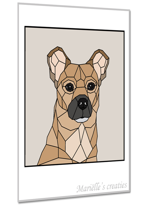 Geometric design - Marielles creaties: Portrait small dog