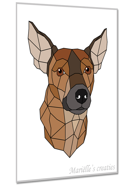 Geometric design - Marielles creaties: Portrait small dog
