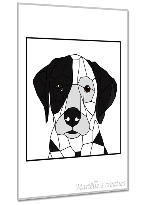 Geometric design - Marielles creaties: Portrait small dog/puppy