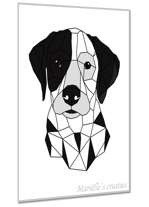 Geometric design - Marielles creaties: Portrait small dog/puppy