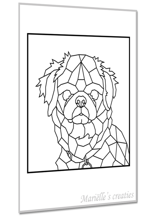 Geometric design - Marielles creaties: Animals/Dogs/Crossbreed Shih tzu and Pekingees 