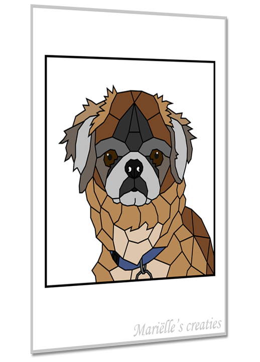 Geometric design - Marielles creaties: Animals/Dogs/Crossbreed Shih tzu and Pekingees 