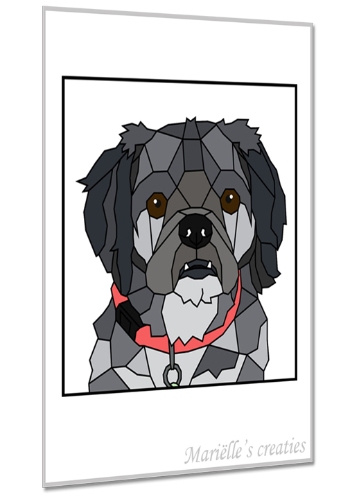 Geometric design - Marielles creaties: Animals/Dogs/Crossbreed Shih tzu and Maltese