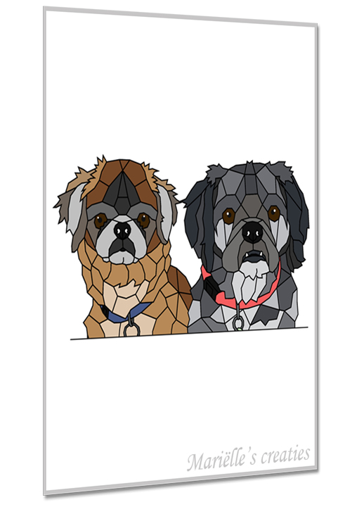 Geometric design - Marielles creaties: Animals/Dogs/Crossbreed portrait dogs