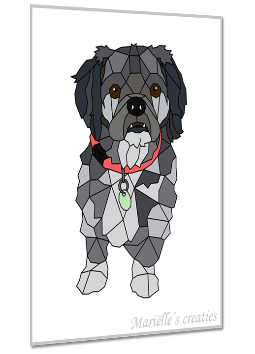 Geometric design - Marielles creaties: Animals/Dogs/Crossbreed Shih tzu and Maltese