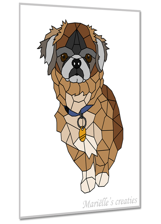 Geometric design - Marielles creaties: Animals/Dogs/Crossbreed Shih tzu and Pekingees 