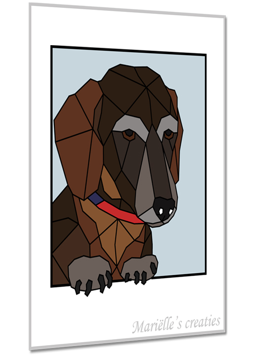 Geometric design - Marielles creaties: Animals/Dogs/Dachshund