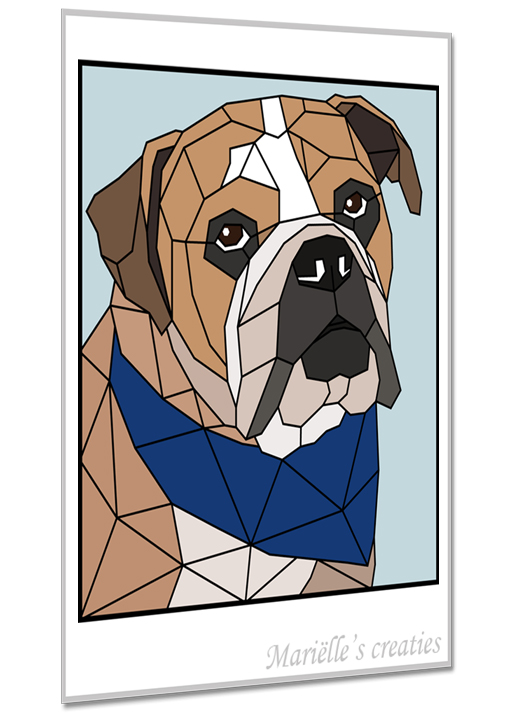 Geometric design - Marielles creaties: Animals/Dogs/English Bulldog