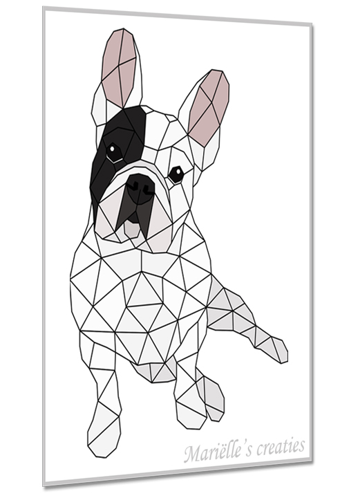 Geometric design - Marielles creaties: French Bulldog