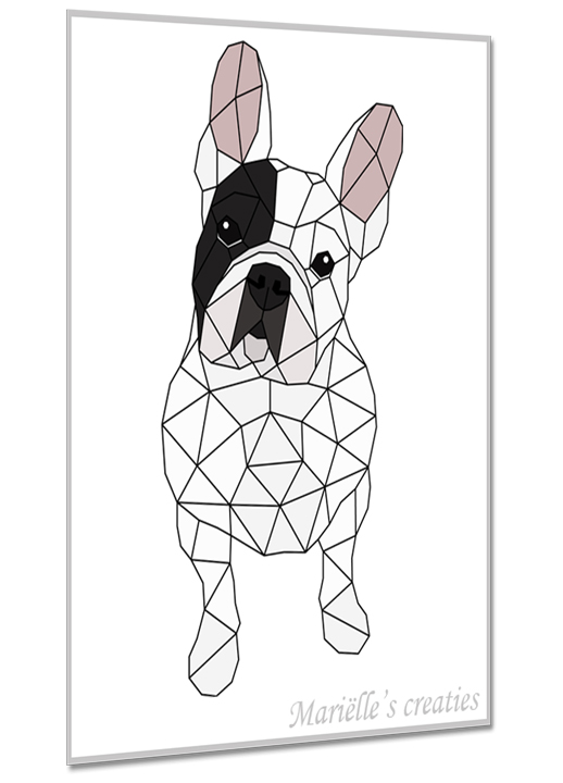 Geometric design - Marielles creaties: French Bulldog