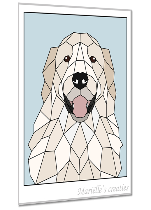 Geometric design - Marielles creaties: Golden retriever