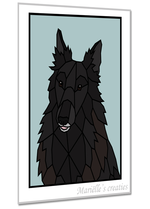 Geometric design - Marielles creaties: Animals/Dogs/Groenendaeler/Belgian Shepherd