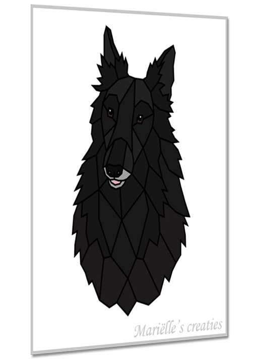 Geometric design - Marielles creaties: Animals/Dogs/Groenendaeler/Belgian Shepherd