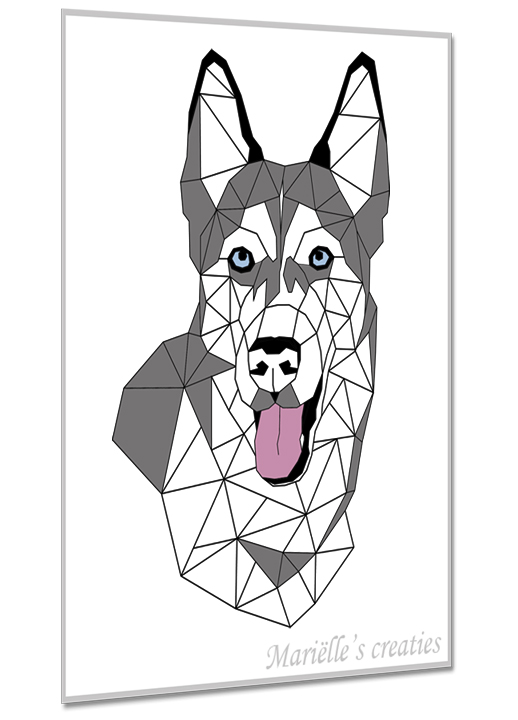 Geometric design - Marielles creaties: animals/dogs/large dog/husky