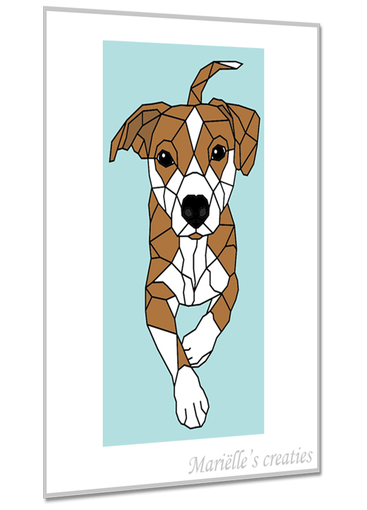 Geometric design - Marielles creaties: animals/ dogs/ small dog/ jack russell terrier