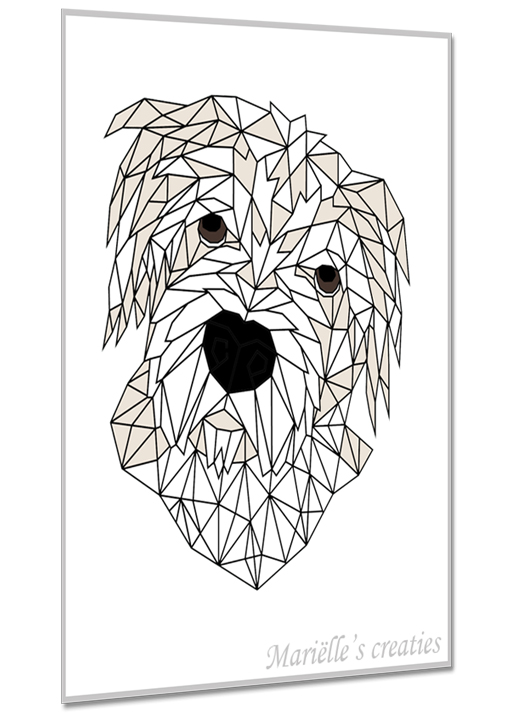 Geometric design - Marielles creaties: animals/dogs/Maltese/Lhasa apso/crossed breed/small dogs