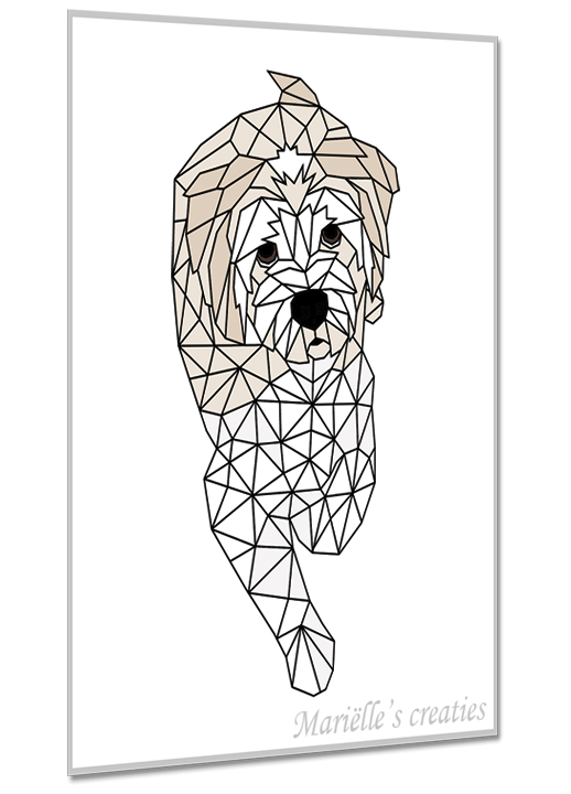 Geometric design - Marielles creaties: animals/dogs/Maltese/Lhasa apso/crossed breed/small dogs