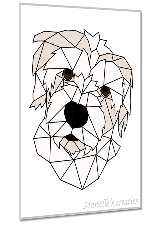 Geometric design - Marielles creaties: animals/dogs/Maltese/Lhasa apso/crossed breed/small dogs