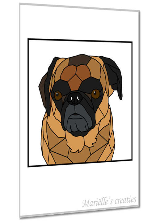 Geometric design - Marielles creaties: Animals/Dogs/Petit Brabançon