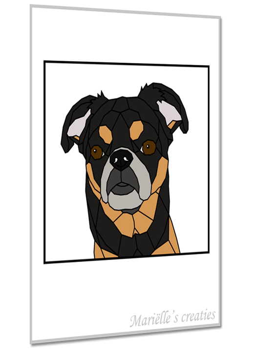 Geometric design - Marielles creaties: Animals/Dogs/Petit Brabançon