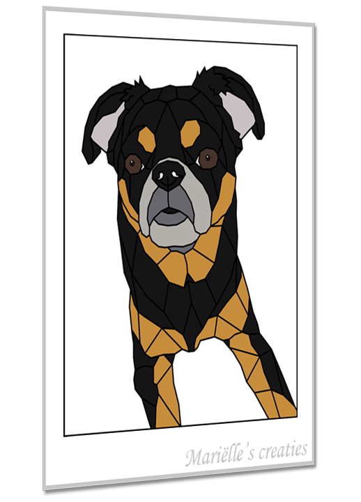 Geometric design - Marielles creaties: Animals/Dogs/Petit Brabançon