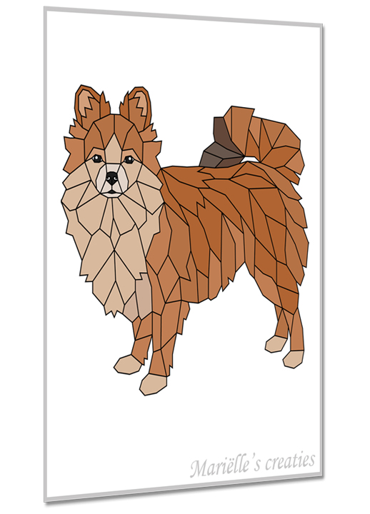 Geometric design: Marielles creaties: animals/dogs/pomchi