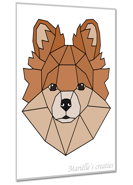 Geometric design: Marielles creaties: animals/dogs/pomchi