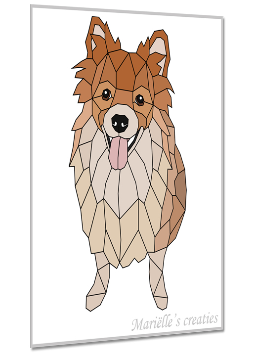 Geometric design: Marielles creaties: animals/dogs/pomeranian