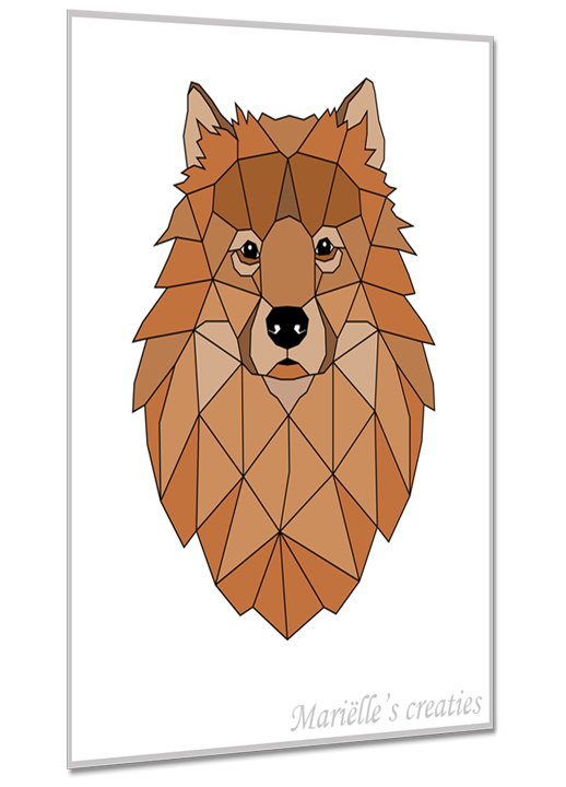 Geometric design: Marielles creaties: animals/dogs/pomeranian