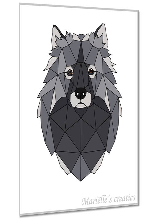 Geometric design: Marielles creaties: animals/dogs/pomeranian