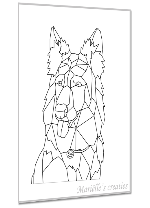 Geometric design - Marielles creaties: animals/dogs/large dog/shepherd/herdershond