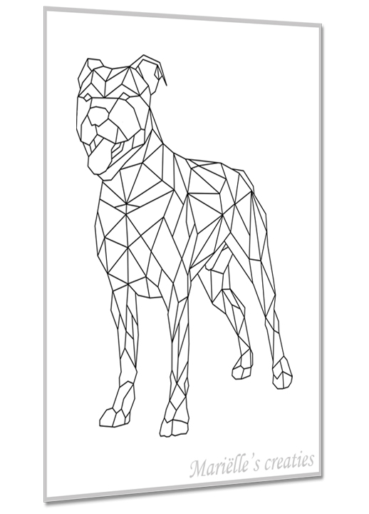 Geometric design - Marielles creaties: american staffordshire terrier/Amstaff/stafford/dog/animal/pet